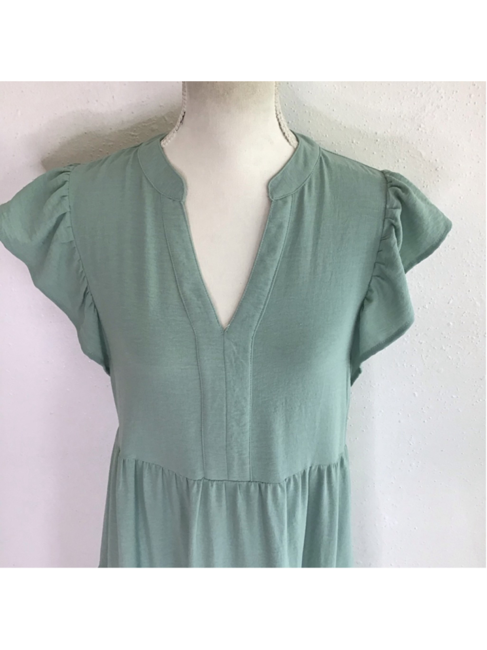 RolyPoly Women Sassy Sage Green Tiered Midi SunDress S - Picture 4 of 11